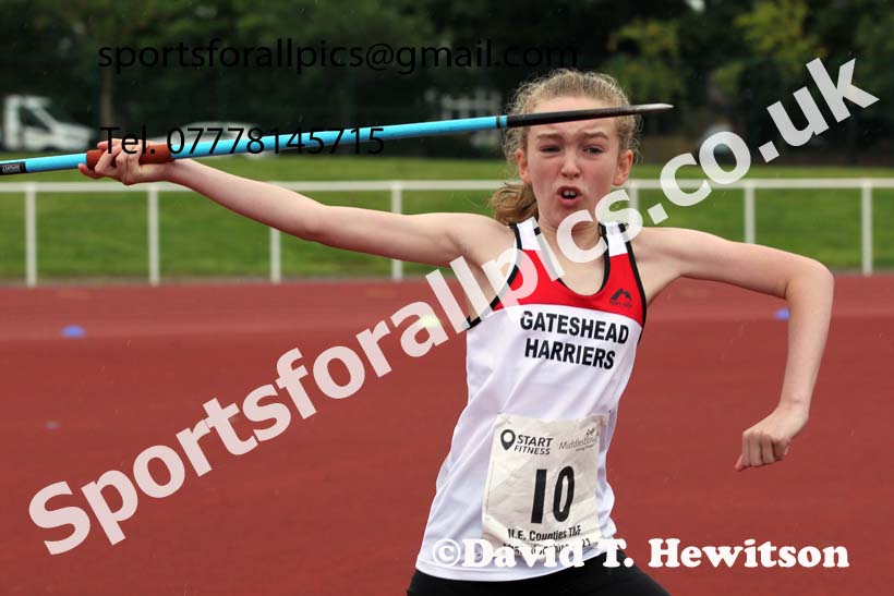 Women and Girls javelin, 2021 North Eastern Track and Field Champs., Middesbrough. Photo: David T. Hewitson/Sports for All Pics